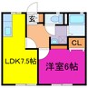 長田ハイツ 1LDKの間取り