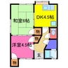 阿曽山田ハイツ 2DKの間取り