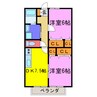 谷口ハイツ 2DKの間取り