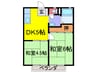 今宮ハイツ 2DKの間取り