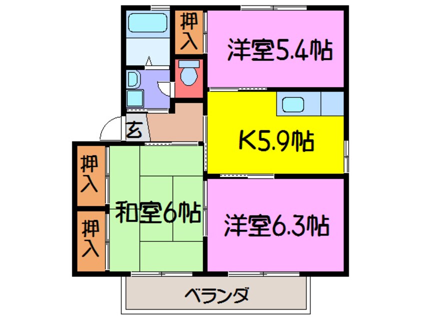 間取図 シャーメゾン山崎