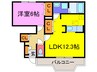 サンファミリアＣ 1LDKの間取り