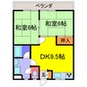 ハイツ幸 2DKの間取り