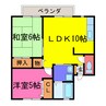 サンハイム山崎 2LDKの間取り