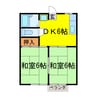 さつきハイツ 2DKの間取り