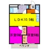 アバンセＫ 2LDKの間取り