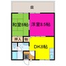 アムール安富 2DKの間取り