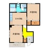 アルトピアーノ北神戸Ⅱ 2DKの間取り