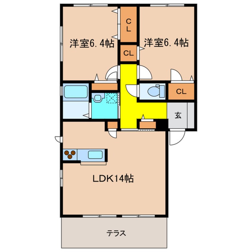 間取図 ＭＡＳＴ　ＣＯＵＲＴ藤原台Ａ棟