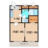クレール久保 1DKの間取り