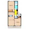 チェリーヒルズ北六甲 2LDKの間取り