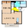 フレアコート 1LDKの間取り