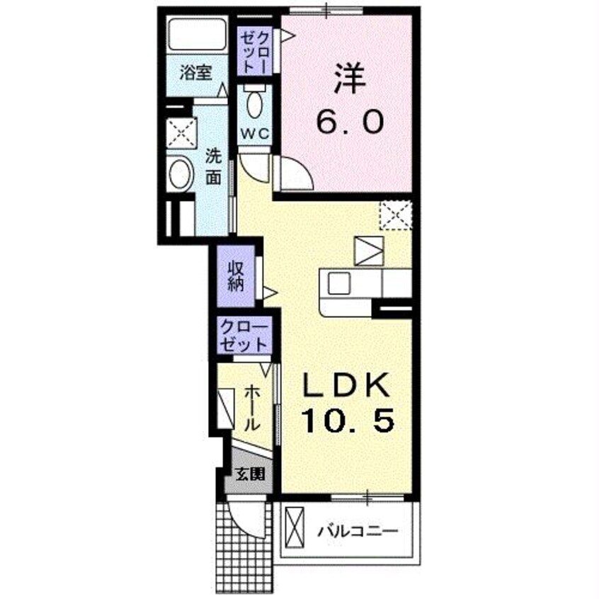 間取図 ｴｽﾎﾟﾜｰﾙ山の街Ⅰ