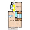 クレスト鹿の子台 2LDKの間取り
