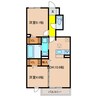 クレスト鹿の子台 2LDKの間取り