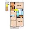 クレスト鹿の子台 2LDKの間取り