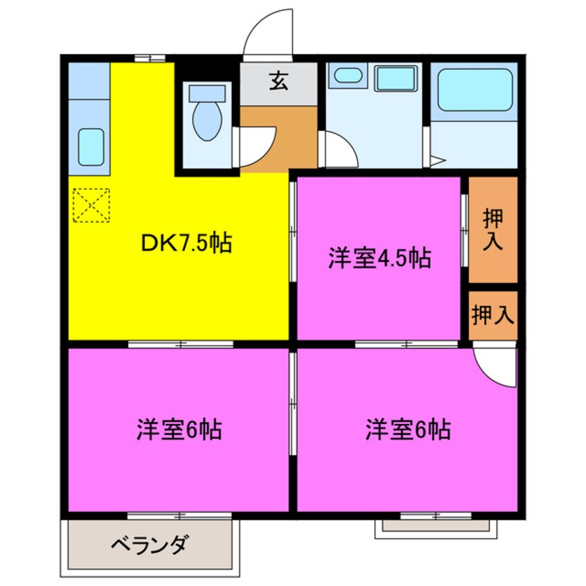 間取図 ハイツクラウンＢ