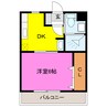 サンクレウェンズⅠ 1DKの間取り