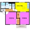 セジュール祇園殿 2DKの間取り