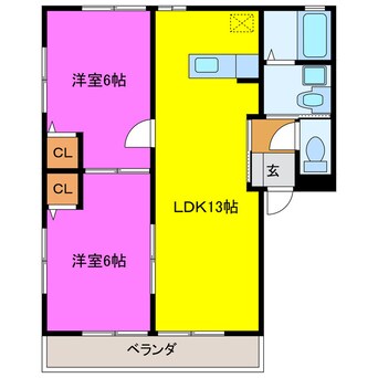 間取図 ＪＯＹＴＯＷＮ城山Ｄ