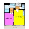 コンフォースⅡ 1DKの間取り
