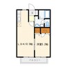 エクレール中泉Ｂ 1LDKの間取り