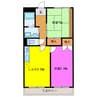 エミネンス加茂川 2LDKの間取り