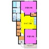 ファインⅡ 2DKの間取り