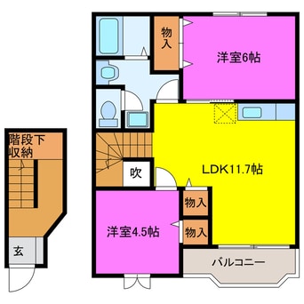 間取図 フローラ美登里Ａ