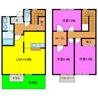 間取図 リースランド春岡ⅢＤ