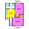 紫陽花Ⅱ 2DKの間取り