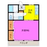 Ｃｏｓｍｏ　β 1DKの間取り