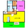 リビングタウンヴェルードＤ 1LDKの間取り