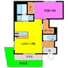 フルール 1LDKの間取り