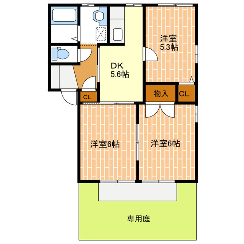 間取図 グリーン岡Ｂ