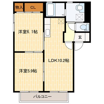 間取図 グリーン岡Ｄ