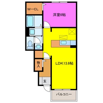 間取図 グランブルー４ｔｈ　Ａ