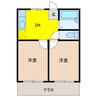 シティマスミＡ 2DKの間取り