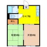 ハイツみやまえＡ 2DKの間取り