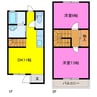 シティトヨオカ 2LDKの間取り