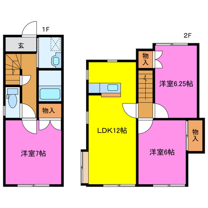 間取図 テラスハウス西貝塚