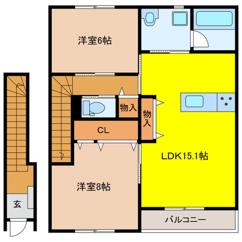 間取図 カウベルⅥ