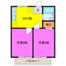 彩輝８ 2DKの間取り