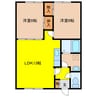 恵庭第六タウンマンション 2LDKの間取り