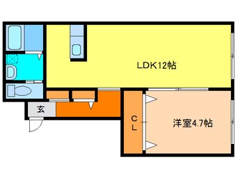 間取図 ユカンボシリバーハイツB