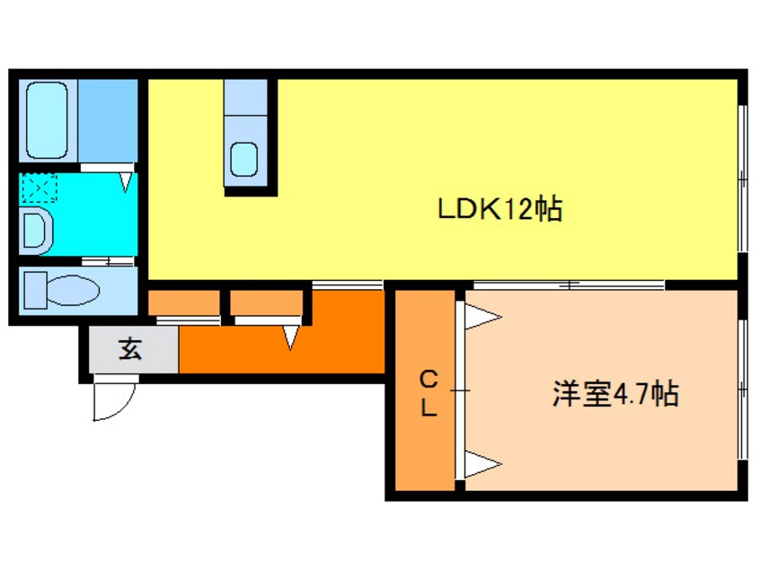 間取図 ユカンボシリバーハイツB