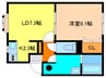 エクセルカーサ黄金 1DKの間取り