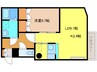ハイツＴＫＹⅡ 1LDKの間取り