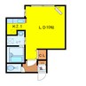 アマン恵庭 1Kの間取り