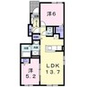 セルリアン　ブルーⅣ 2LDKの間取り